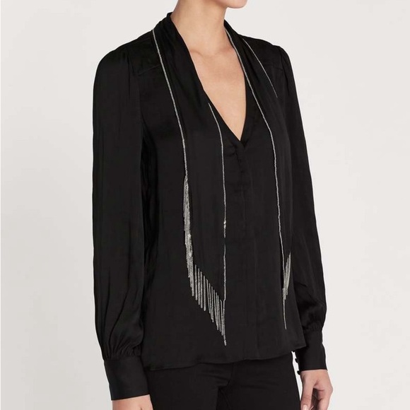 Paige black Selene Blouse size large - Picture 2 of 12